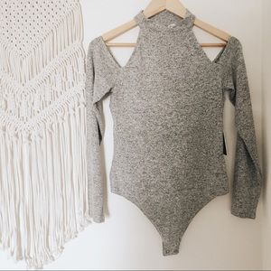 Express • Mock Neck Off Shoulder Bodysuit